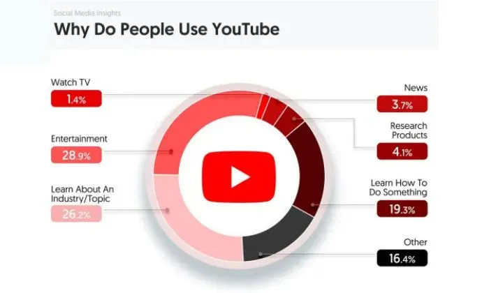 A chart covering why people use YouTube.