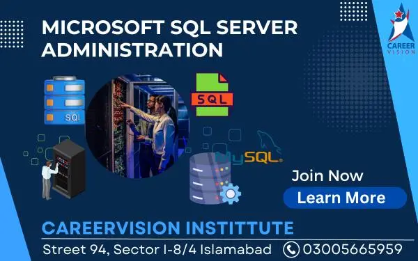 Banner Image for SQL Server Database Administration course in Islamabad Rawalpindi Pakistan